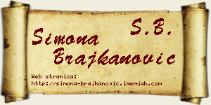 Simona Brajkanović vizit kartica